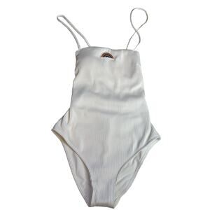 HOLLISTER Swim One Piece Small Ribbed Strappy Back Rainbow Pride Bathing Suit